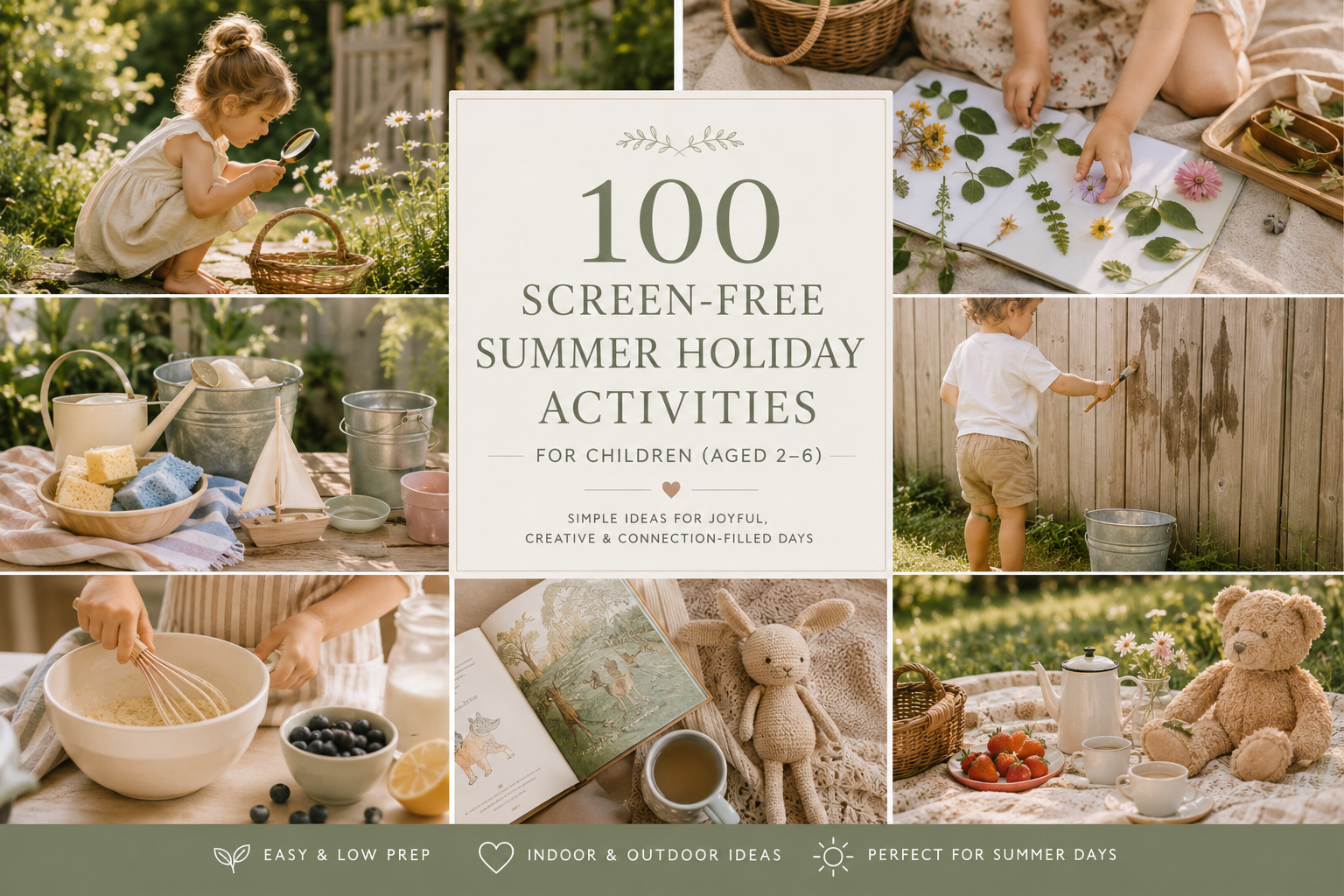 100 Screen-Free Summer Holiday Activities for Children (Aged 2–6)